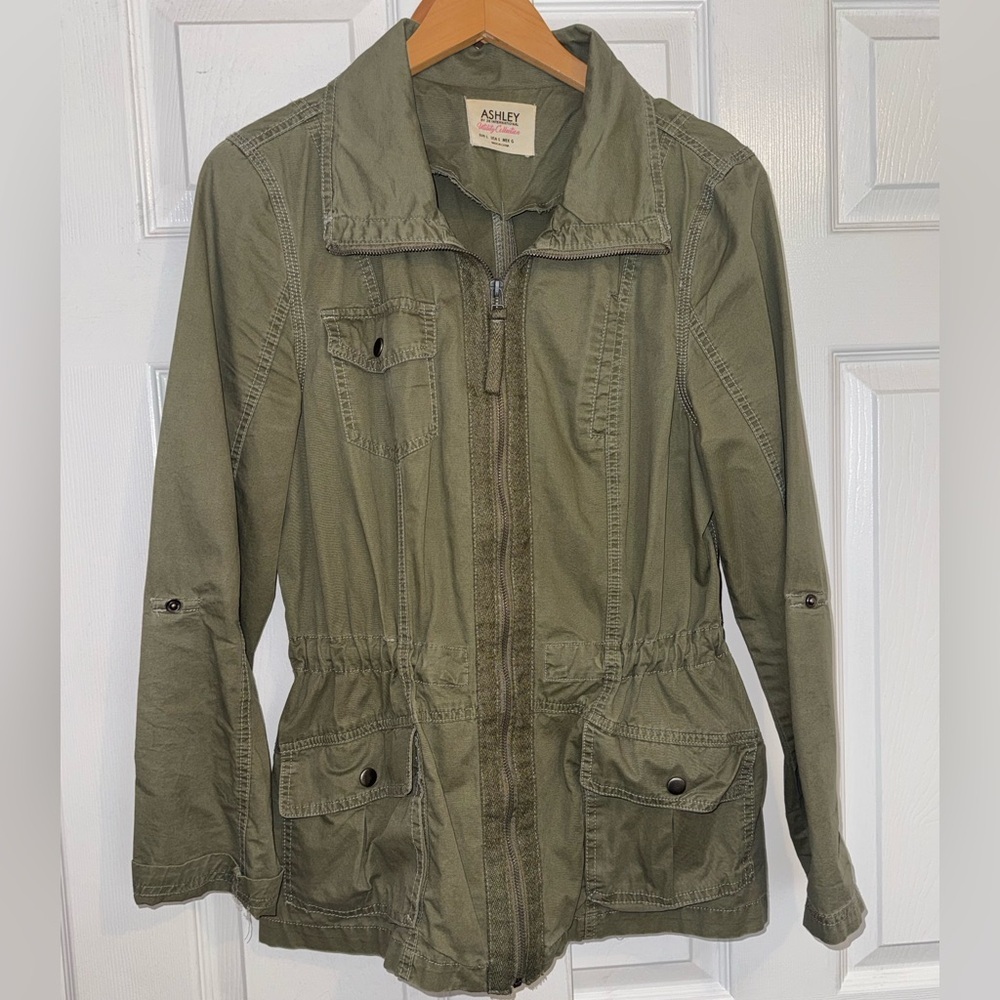 Ashley Utility Collection Cotton Anorak Jacket (Olive Green)